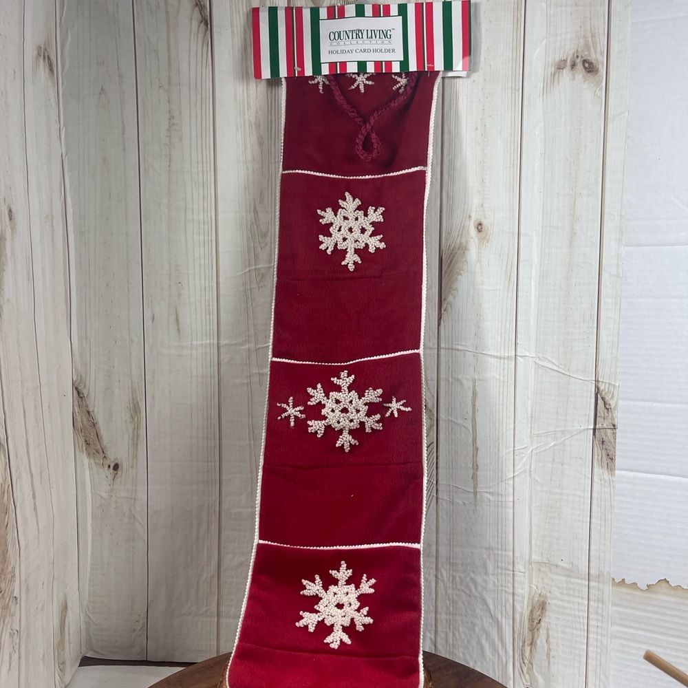 Red Snowflake Holiday card holder